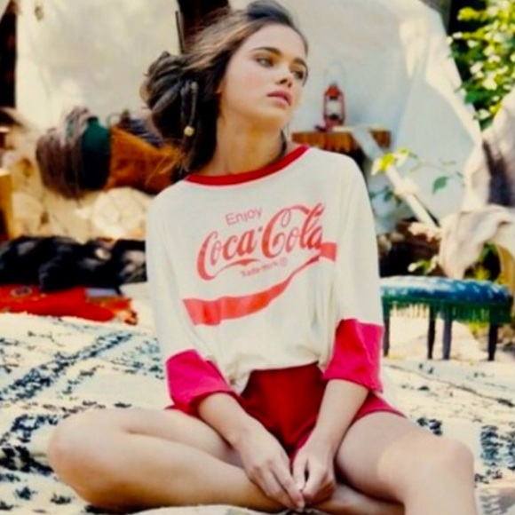 Wildfox Enjoy Coca Cola Sunny Morning Oversized Graphic Tee Size Large - Picture 1 of 9